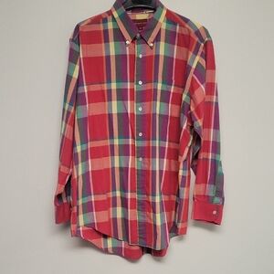 Ralph Lauren Red and Green Plaid Men's Shirt